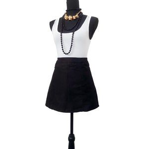 Black Hi Waisted Soft Velvet Ultra Suede 70s Style Goth Skirt